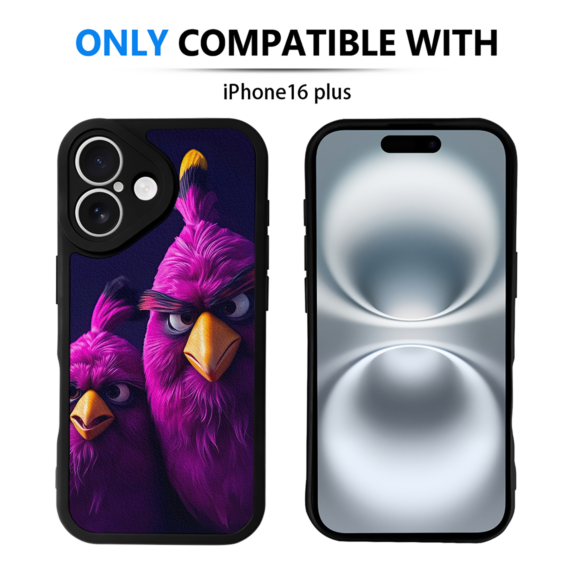 （画像用） Angry Birds アングリーバード 【iPhone 16シリーズ対応】シリコンスマホケース（レザー調） 材質：シリコン